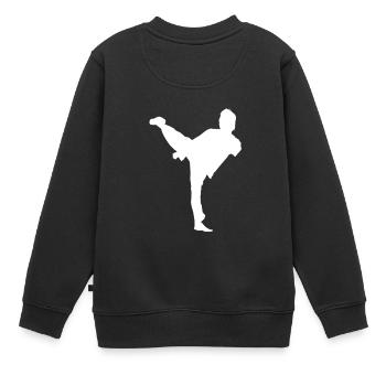 Bruce Lee White Shadow Side Kick - Kinder Premium Organic Sweatshirt - Schwarz - Hinten - AI Model Kid Female (0cm)