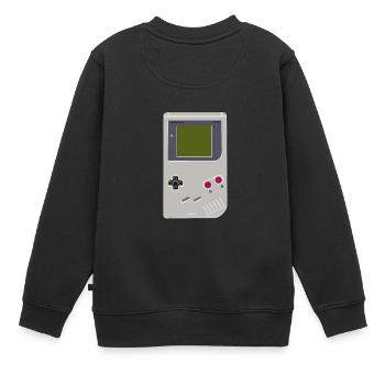spel jongen - Kinder Premium sweater biologisch - zwart - Achter - AI Model Kid Female (0cm)