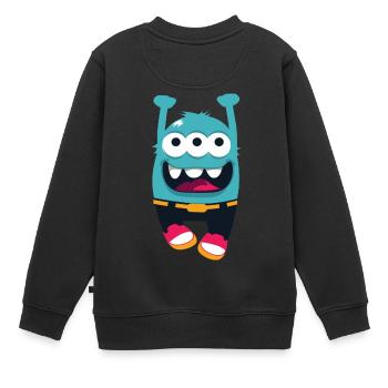 monstre tourbillon - Sweat Premium enfant bio - noir - Dos - AI Model Kid Female (0cm)