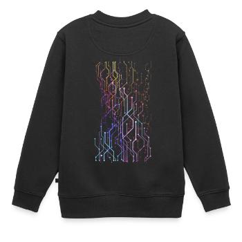 graphiques Geometrik - Sweat Premium enfant bio - noir - Dos - AI Model Kid Female (0cm)