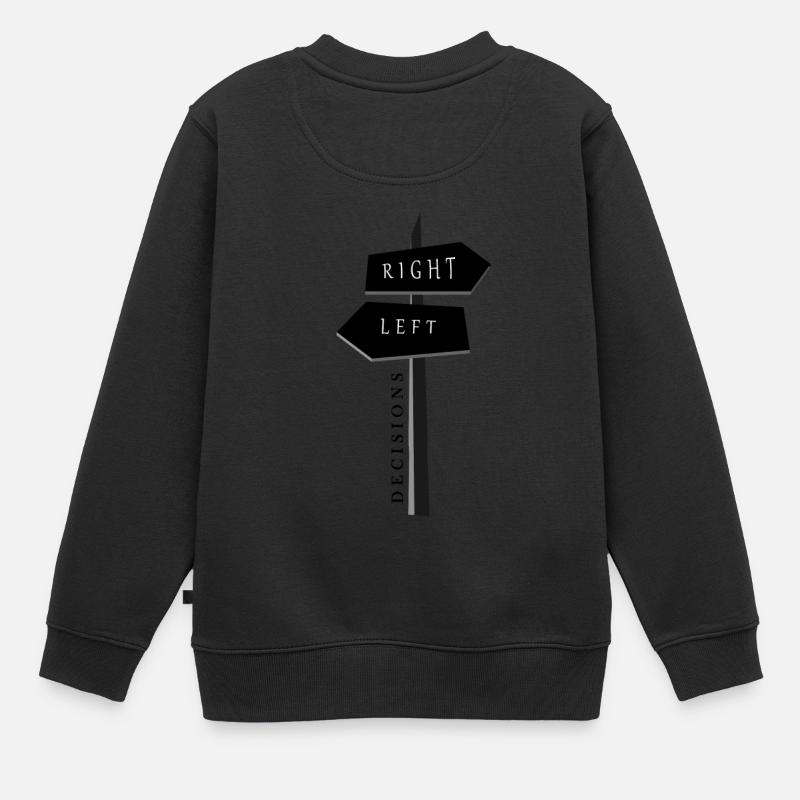 Wegweiser Design - Kinder Premium Organic Sweatshirt - Schwarz