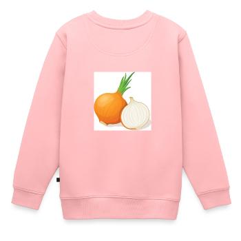 Zwiebel - Kinder Premium Organic Sweatshirt - Rosa - Hinten - AI Model Kid Female (0cm)