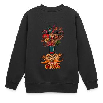 der Zirkus - Kinder Premium Organic Sweatshirt - Schwarz - Hinten - AI Model Kid Female (0cm)