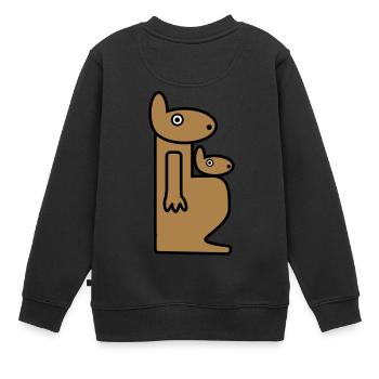 Känguru Schwangerschaft schwanger Mutter Baby Kind - Kinder Premium Organic Sweatshirt - Schwarz - Hinten - AI Model Kid Female (0cm)