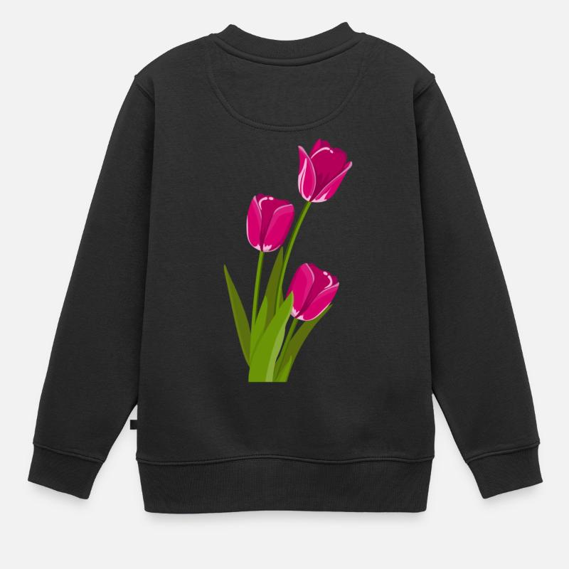Tulpe Geschenk Geschenkidee - Kinder Premium Organic Sweatshirt - Schwarz