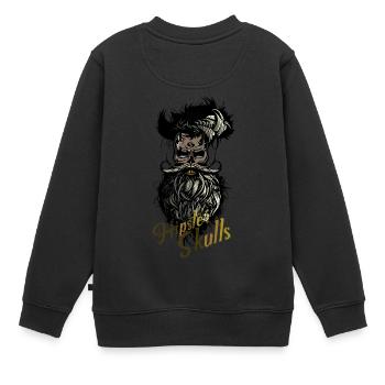 Kopf des Todes Hipster Kran Bart Schnurrbart Schädel b - Kinder Premium Organic Sweatshirt - Schwarz - Hinten - AI Model Kid Female (0cm)