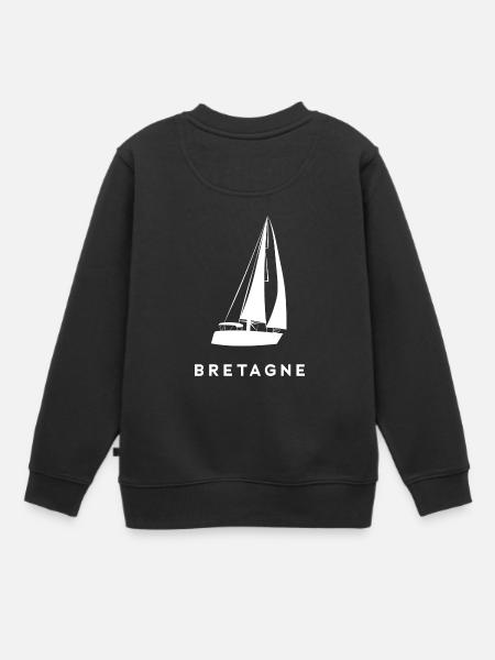 Voilier Bretagne - Sweat Premium enfant bio - noir