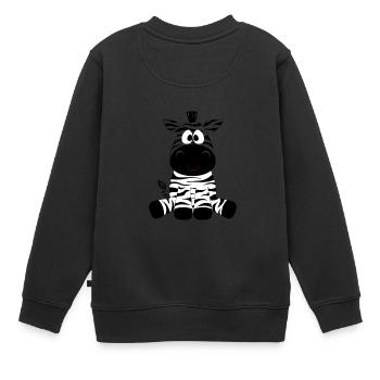 zebra - Kinder Premium Organic Sweatshirt - Schwarz - Hinten - AI Model Kid Female (0cm)