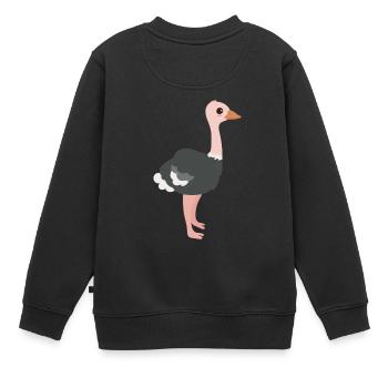 Strauß - Kinder Premium Organic Sweatshirt - Schwarz - Hinten - AI Model Kid Female (0cm)