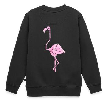 flamant - Sweat Premium enfant bio - noir - Dos - AI Model Kid Female (0cm)