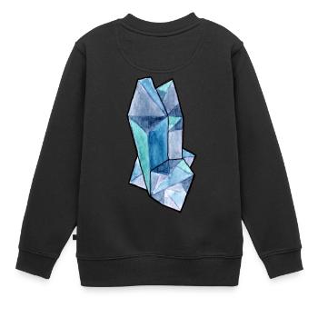 Hellblauer Kristall - Kinder Premium Organic Sweatshirt - Schwarz - Hinten - AI Model Kid Female (0cm)
