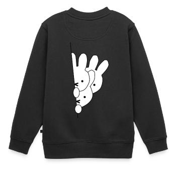 Kaninchen - Kinder Premium Organic Sweatshirt - Schwarz - Hinten - AI Model Kid Female (0cm)