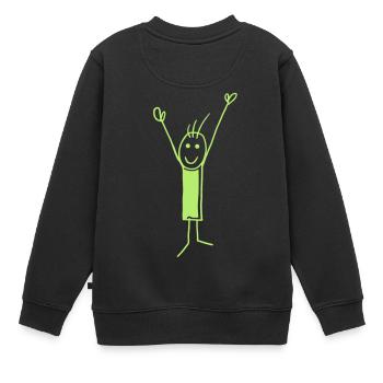 Yeah... - V - Kinder Premium Organic Sweatshirt - Schwarz - Hinten - AI Model Kid Female (0cm)