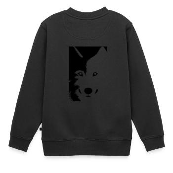 Wolf - Kinder Premium Organic Sweatshirt - Schwarz - Hinten - AI Model Kid Female (0cm)