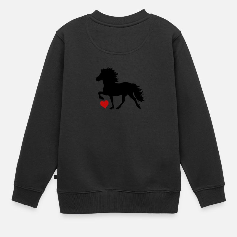 Cheval d’Islande - Sweat Premium enfant bio - noir