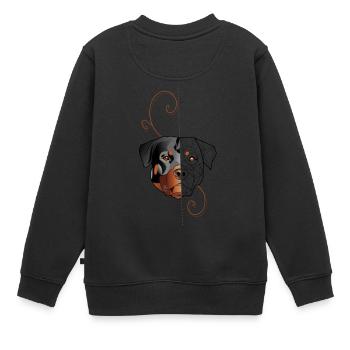 Rottweiler - Double face - Sweat Premium enfant bio - noir - Dos - AI Model Kid Female (0cm)