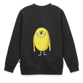jaune drôle de monstre Halloween Horror cadeau - Sweat Premium enfant bio - noir - Dos - AI Model Kid Female (0cm)