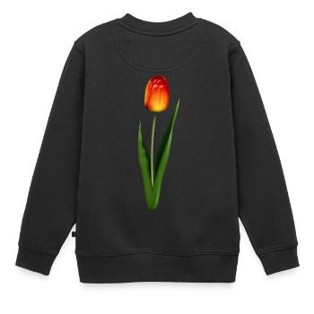 tulipe - Sweat Premium enfant bio - noir - Dos - AI Model Kid Female (0cm)