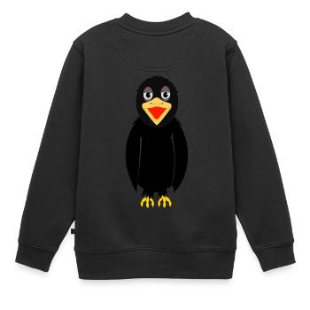 Rabe - Kinder Premium Organic Sweatshirt - Schwarz - Hinten - AI Model Kid Female (0cm)