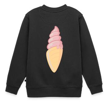 Ice Cream / Crème glacée / crème glacée molle - Sweat Premium enfant bio - noir - Dos - AI Model Kid Female (0cm)