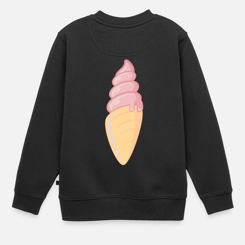Ice Cream / Crème glacée / crème glacée molle - Sweat Premium enfant bio - noir