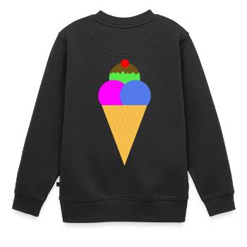 Eiscreme - Gelato - Kinder Premium Organic Sweatshirt - Schwarz - Hinten - AI Model Kid Female (0cm)