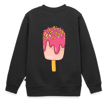 Eis Speiseeis Eiskrem Eiscreme Kugeleis Eisbecher - Kinder Premium Organic Sweatshirt - Schwarz - Hinten - AI Model Kid Female (0cm)
