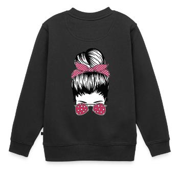 Rétro Rockabilly Girl Cadeau - Sweat Premium enfant bio - noir - Dos - AI Model Kid Female (0cm)