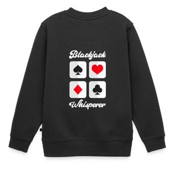 Blackjack Whisperer Funny Casino Gambling Card - Kinder Premium Organic Sweatshirt - Schwarz - Hinten - AI Model Kid Female (0cm)