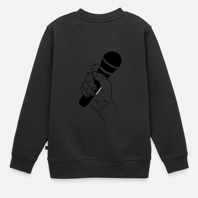 Microphone - Sweat Premium enfant bio - noir