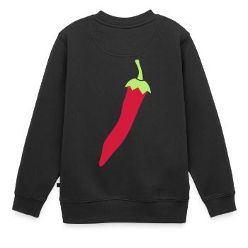 Chilischote Chili - Kinder Premium Organic Sweatshirt - Schwarz - Hinten - AI Model Kid Female (0cm)