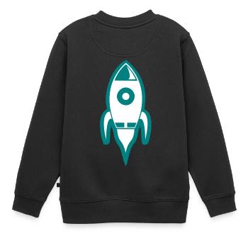 navette spatiale fusée fusée ufo lune vaisseau spatial - Sweat Premium enfant bio - noir - Dos - AI Model Kid Female (0cm)