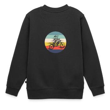 Motocross Vintage Motocross Rétro Motocross - Sweat Premium enfant bio - noir - Dos - AI Model Kid Female (0cm)