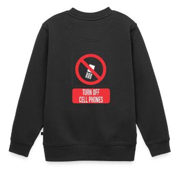 handy aus - Kinder Premium Organic Sweatshirt - Schwarz - Hinten - AI Model Kid Female (0cm)