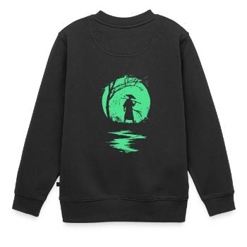 Ninja abstraktes Design - Kinder Premium Organic Sweatshirt - Schwarz - Hinten - AI Model Kid Female (0cm)