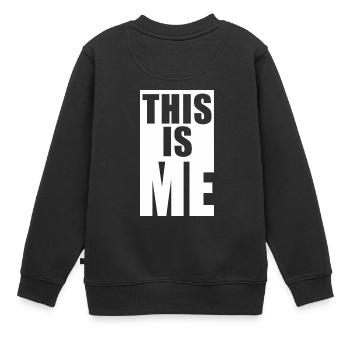 This is me - Kinder Premium Organic Sweatshirt - Schwarz - Hinten - AI Model Kid Female (0cm)
