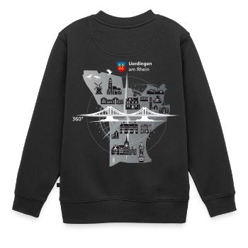 Uerdingen am Rhein 360° - Kinder Premium Organic Sweatshirt - Schwarz - Hinten - AI Model Kid Female (0cm)