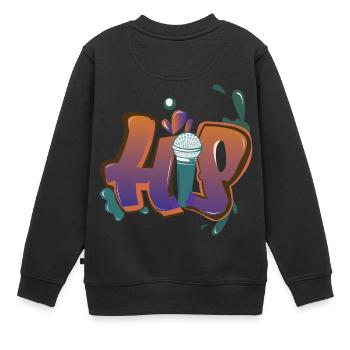 HIP HOP - Kids Premium Organic Sweatshirt - black - Back - AI Model Kid Female (0cm)