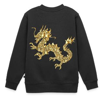 krone crown koenig king castle schloss tower burg2 - Kinder Premium Organic Sweatshirt - Schwarz - Hinten - AI Model Kid Female (0cm)
