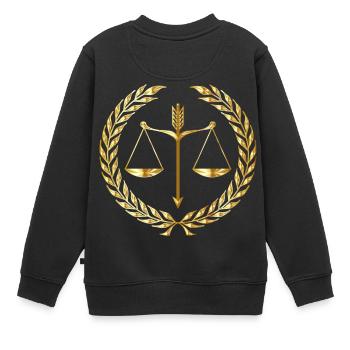 rechtsanwalt anwalt lawyer judge richter law justi - Kinder Premium Organic Sweatshirt - Schwarz - Hinten - AI Model Kid Female (0cm)