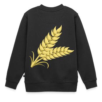blé - Sweat Premium enfant bio - noir - Dos - AI Model Kid Female (0cm)