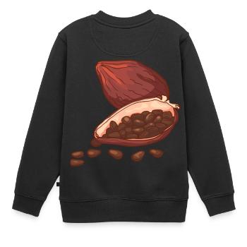 Cacao choucé chocolat cacao fèves - Sweat Premium enfant bio - noir - Dos - AI Model Kid Female (0cm)