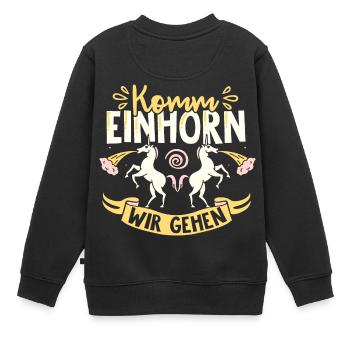 Wir gehen! - Kinder Premium Organic Sweatshirt - Schwarz - Hinten - AI Model Kid Female (0cm)