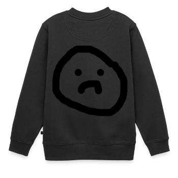 Trauriges Gesicht - Kinder Premium Organic Sweatshirt - Schwarz - Hinten - AI Model Kid Female (0cm)