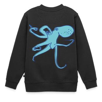 calamar - Sweat Premium enfant bio - noir - Dos - AI Model Kid Female (0cm)
