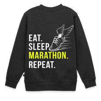 Marathon lustig Geschenk Geburtstag - Kinder Premium Organic Sweatshirt - Schwarz - Hinten - AI Model Kid Female (0cm)