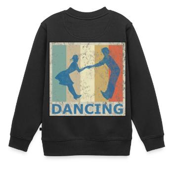 Rétro style vintage danse danse couple musique - Sweat Premium enfant bio - noir - Dos - AI Model Kid Female (0cm)