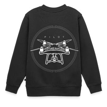 Drohne - Kinder Premium Organic Sweatshirt - Schwarz - Hinten - AI Model Kid Female (0cm)