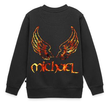 erzengel michael feuer - Kinder Premium Organic Sweatshirt - Schwarz - Hinten - AI Model Kid Female (0cm)