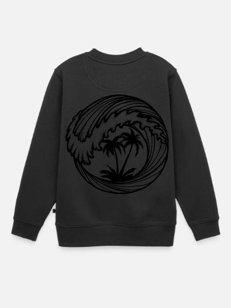 Palmen in Welle - Kinder Premium Organic Sweatshirt - Schwarz